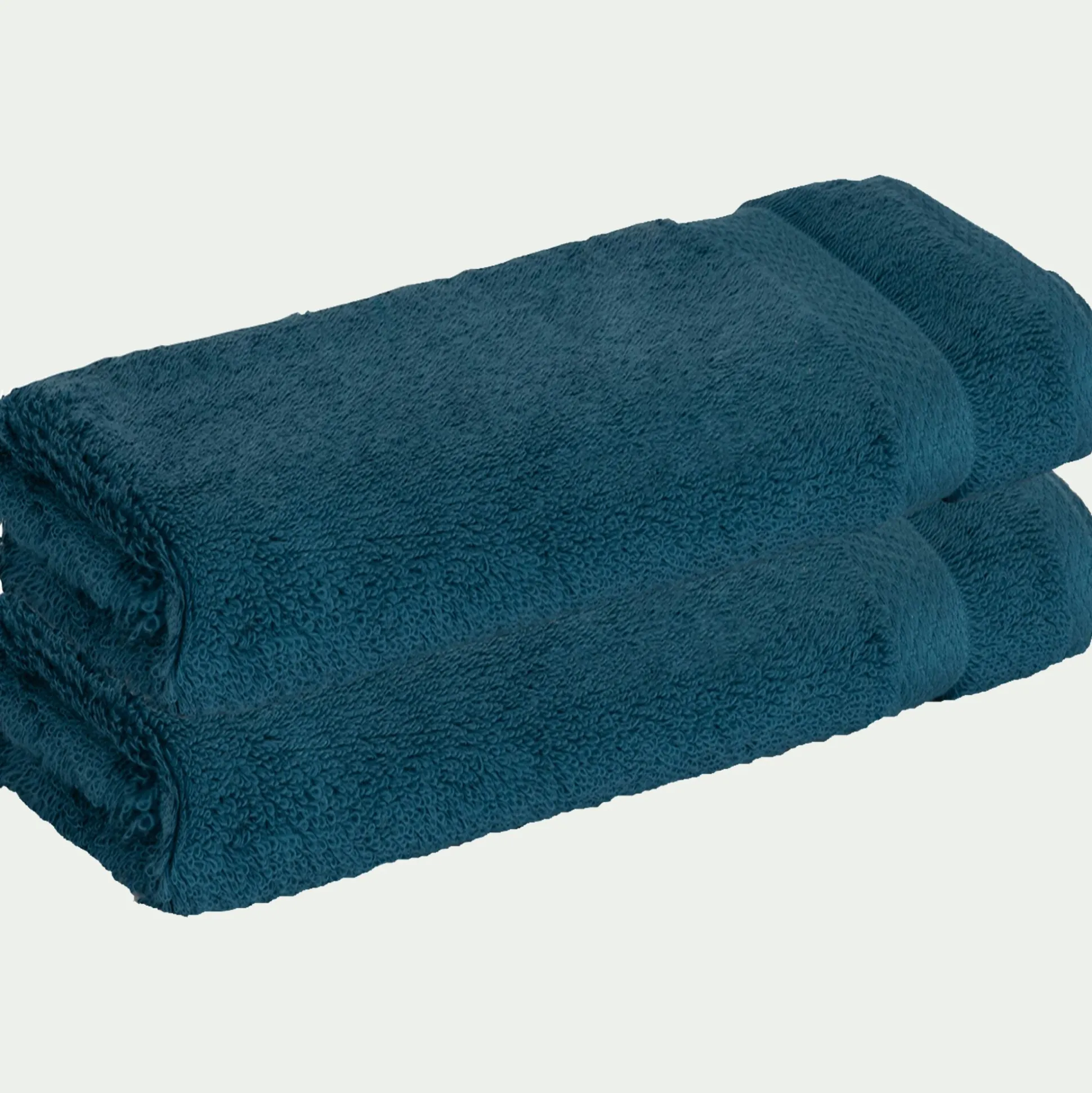 Lot de 2 serviettes invités en coton peigné - bleu figuerolles 30x50cm