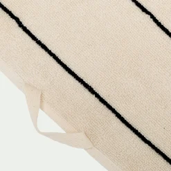 Lot de 2 serviettes invités rayée en coton 30x50cm - beige
