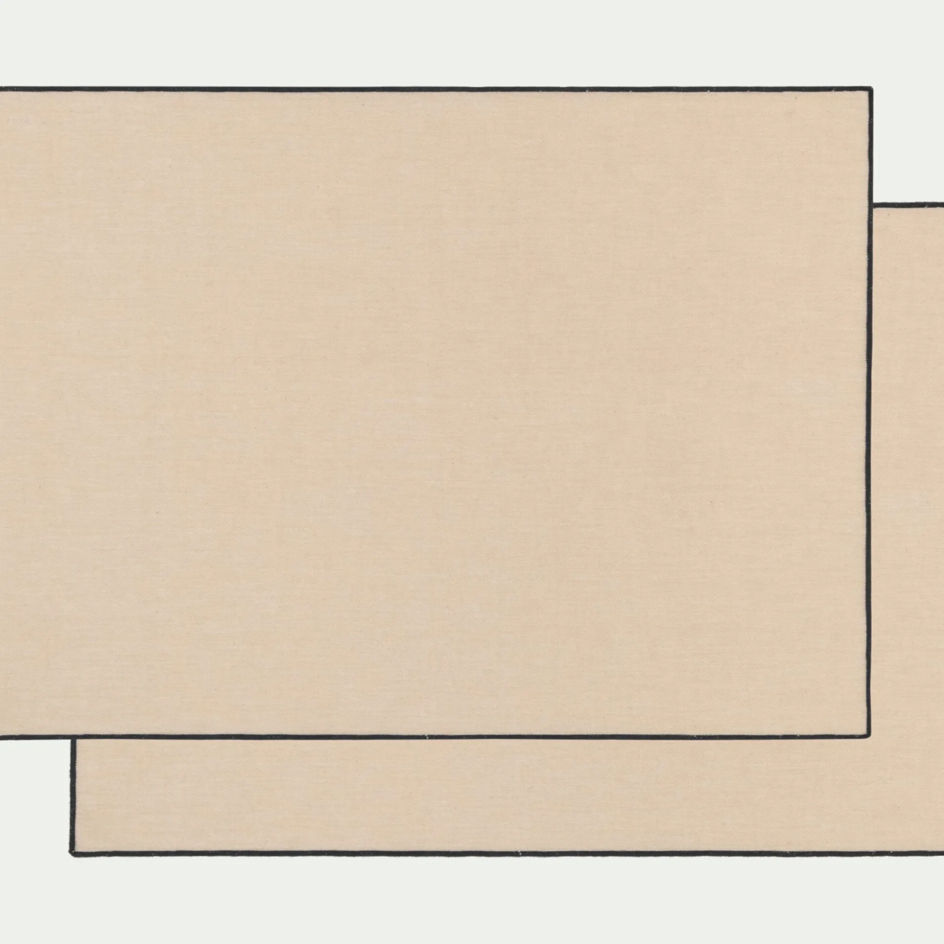 Lot de 2 sets de table en coton brodé - beige 36x48cm