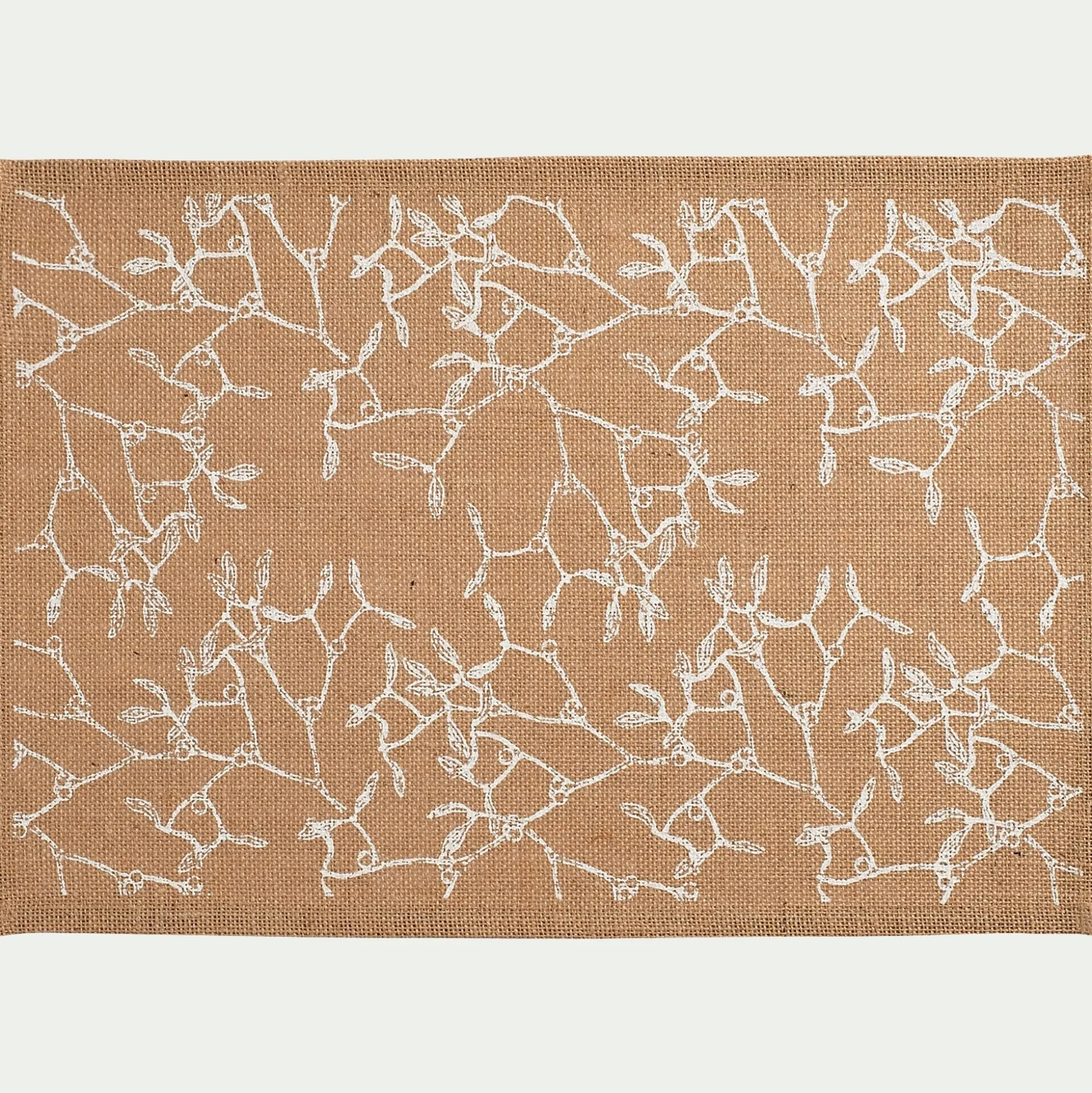 Lot de 4 sets de table motif gui en jute 30x45cm - naturel