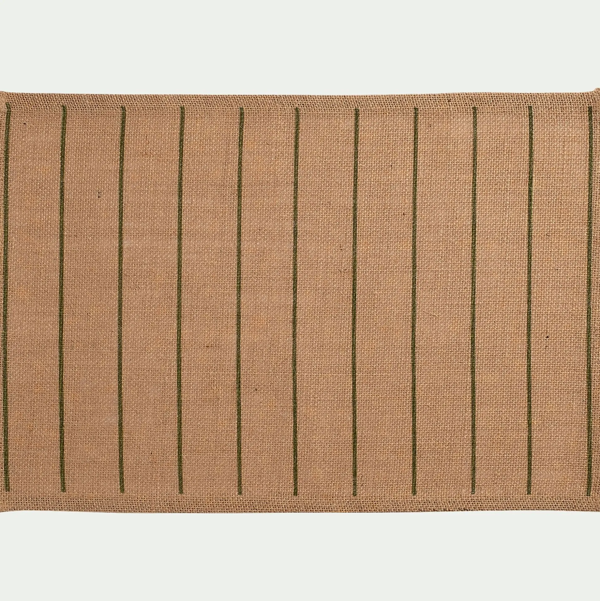 Lot de 4 sets de table à rayures en jute 30x45cm - vert