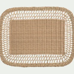 Lot de 2 sets de table ronds en jonc de mer L45cm - naturel