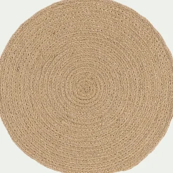 Lot de 4 sets de table ronds en jute - naturel D34cm