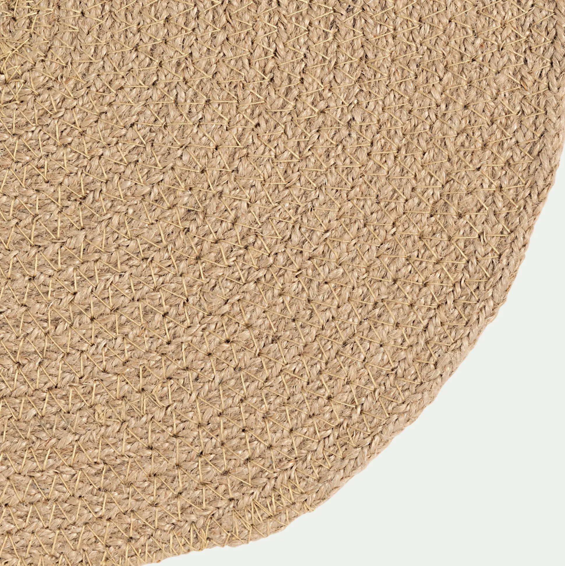 Lot de 4 sets de table ronds en jute - naturel D34cm
