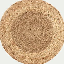 Lot de 2 sets de table ronds en jute - naturel D38cm