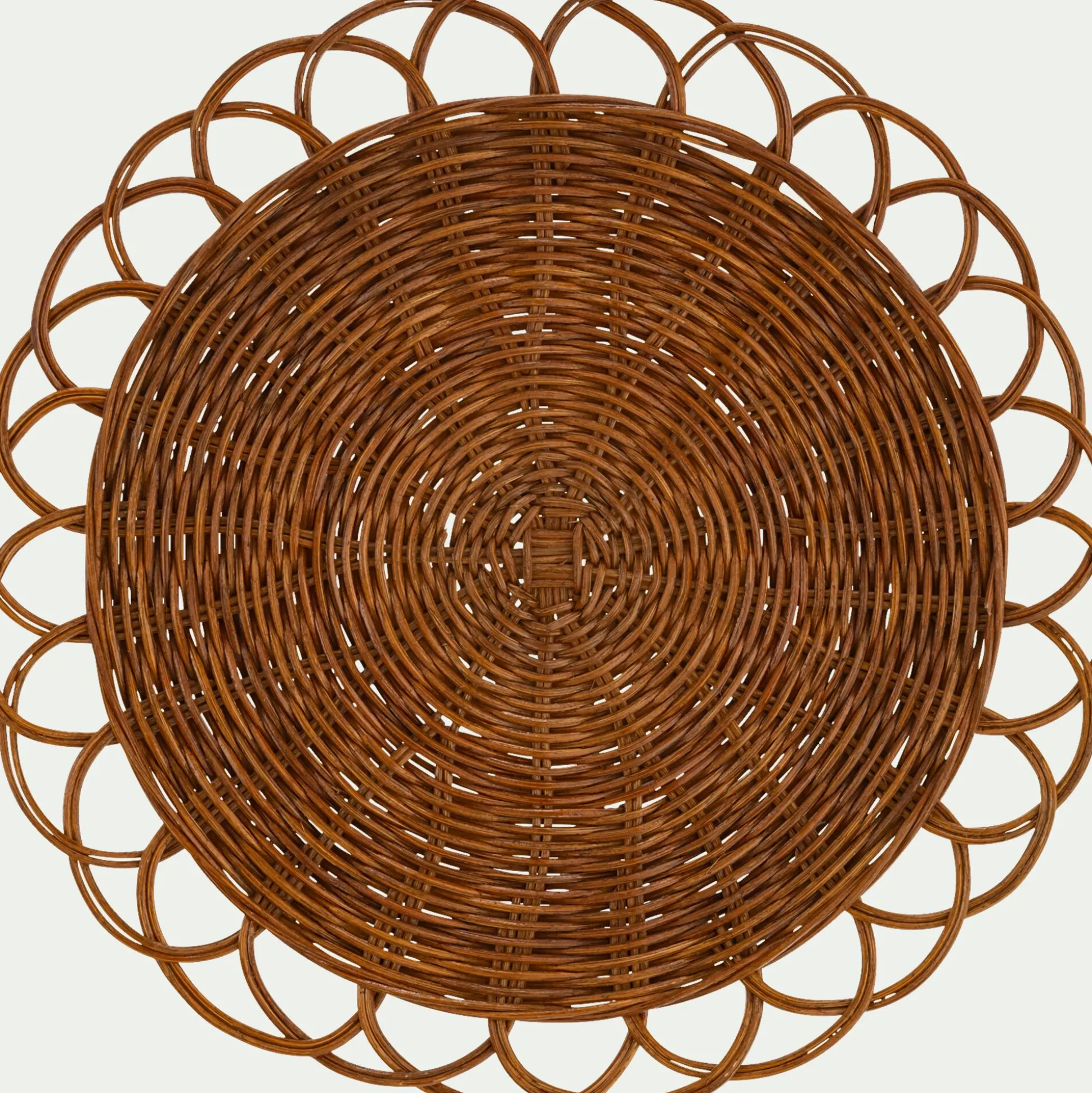 Lot de 2 sets de table ronds en rotin D38cm - naturel