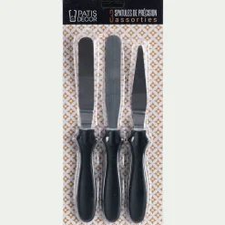 Lot de 3 spatules de précision en inox - argenté