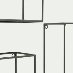 Lot de 3 étagères déco en fer - vert cèdre