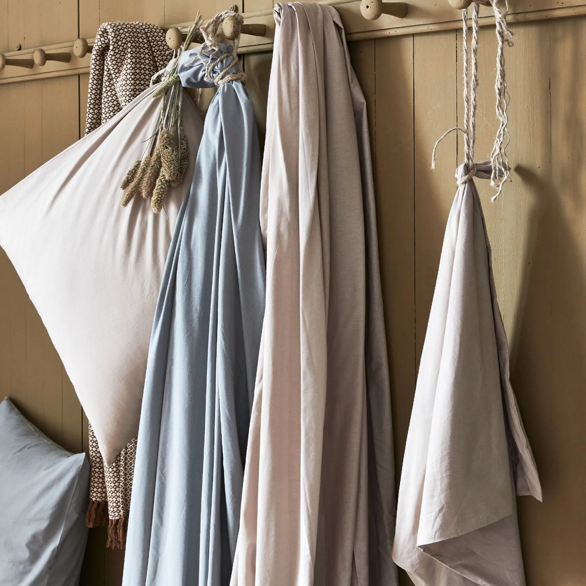 Lot de 2 taies d'oreiller en coton - bleu calaluna 65x65cm