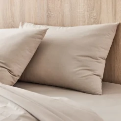 Lot de 2 taies d'oreiller en coton - beige alpilles 50x70cm