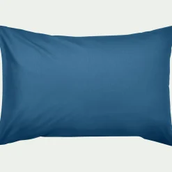 Lot de 2 taies d'oreiller en coton - bleu figuerolles 50x70cm