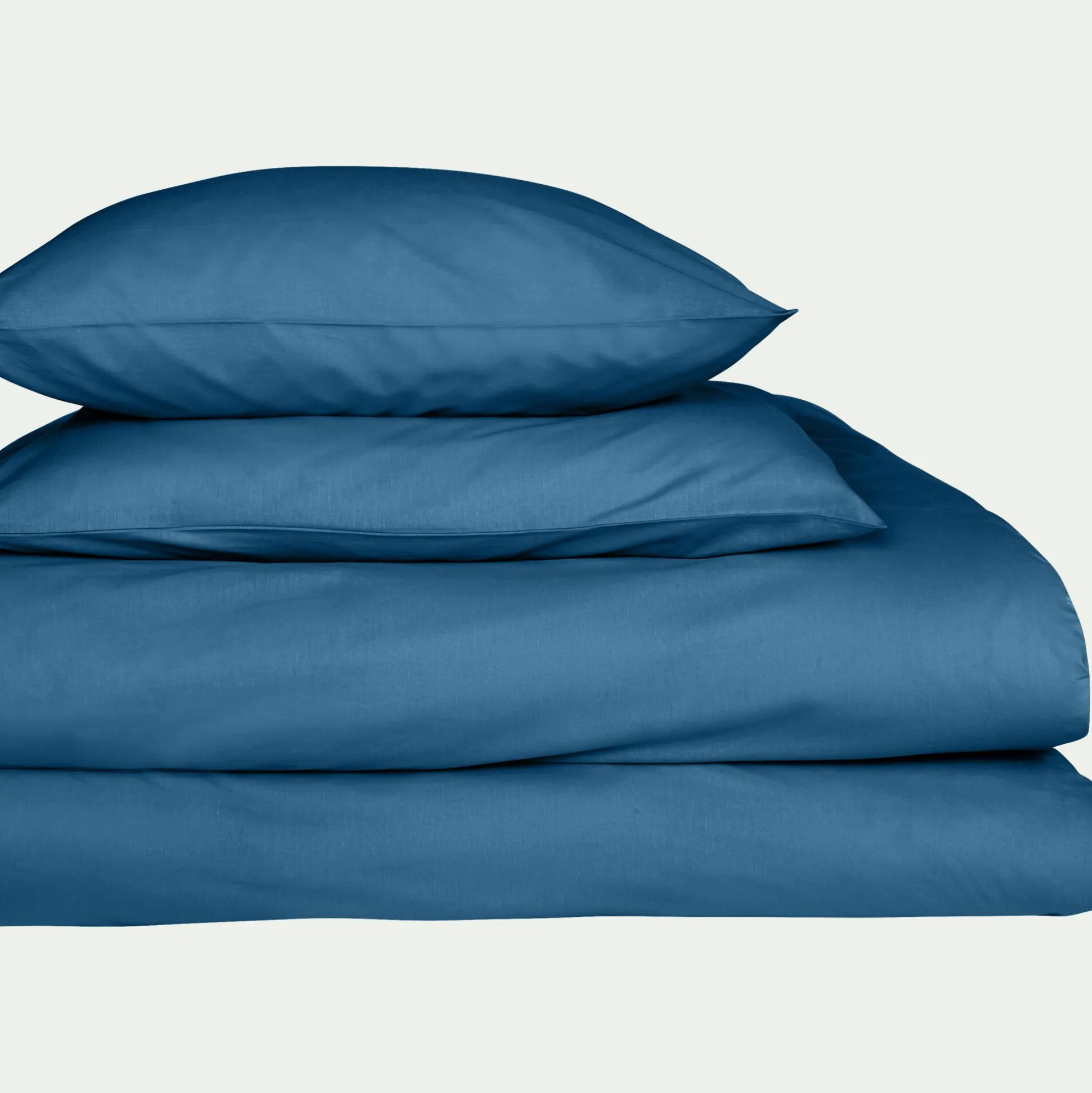 Lot de 2 taies d'oreiller en coton - bleu figuerolles 50x70cm