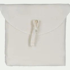 Lot de 2 taies d'oreiller en coton brodé 65x65cm - blanc