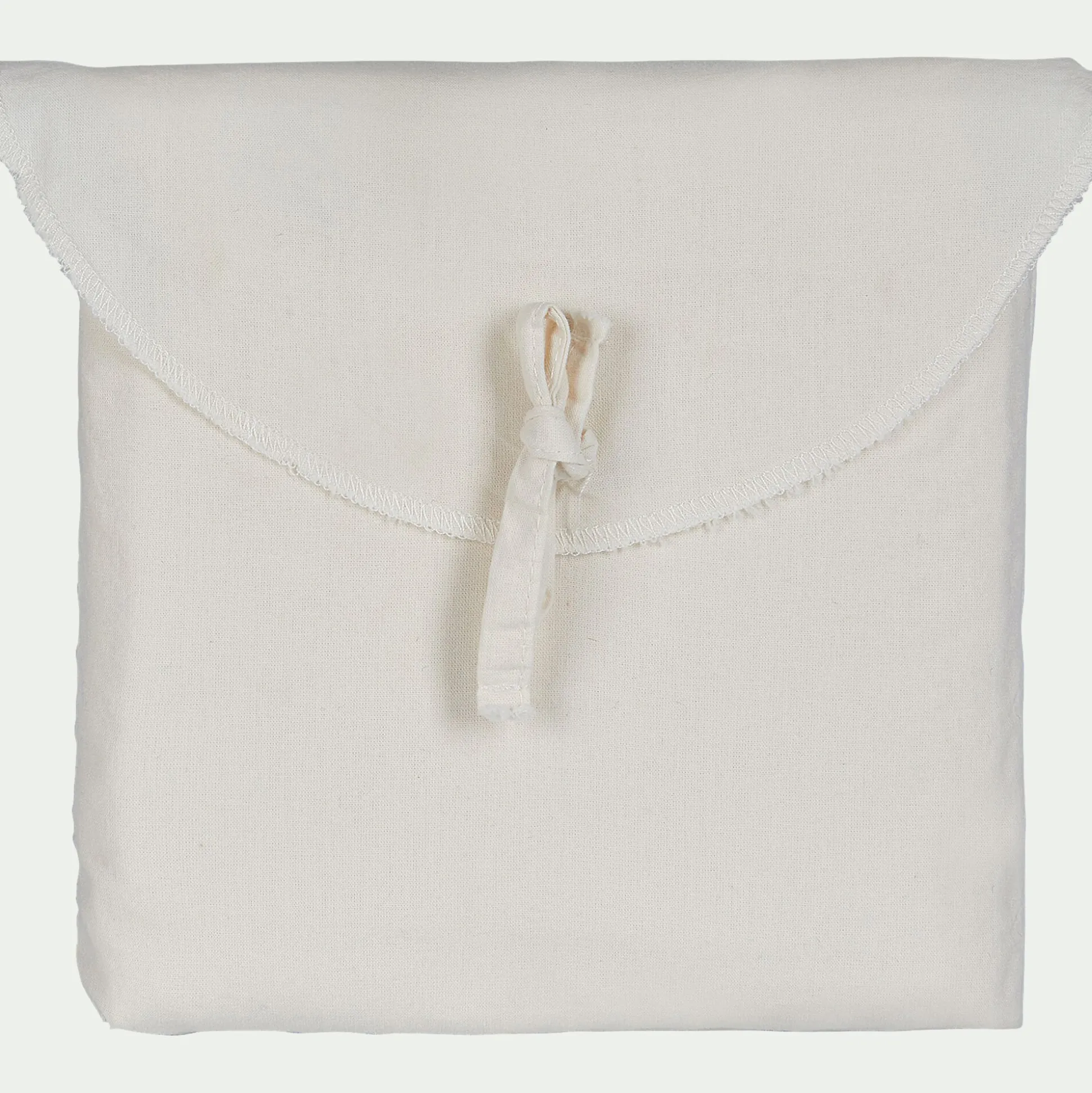 Lot de 2 taies d'oreiller en coton brodé 65x65cm - blanc
