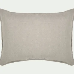 Lot de 2 taies d'oreiller en lin lavé - beige 50x70cm