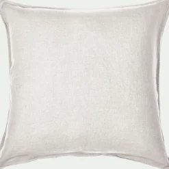 Lot de 2 taies d'oreiller en lin lavé - blanc capelan 65x65cm