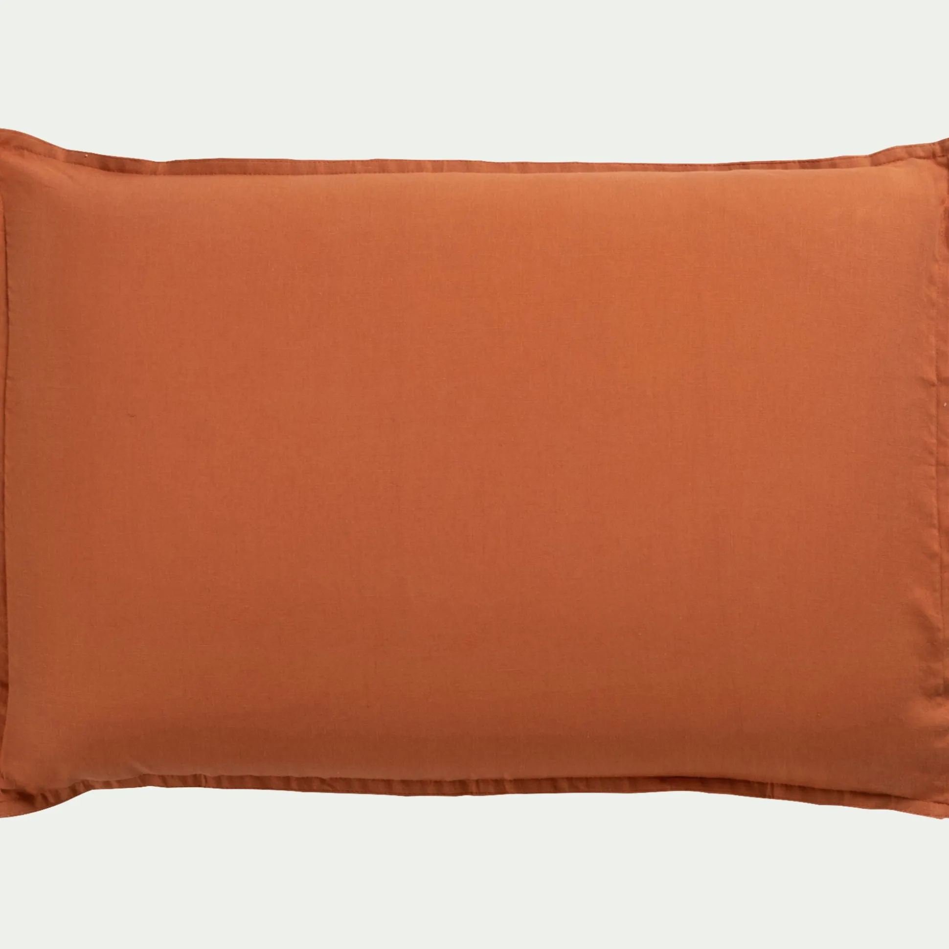 Lot de 2 taies d'oreiller en lin lavé - marron rustrel 50x70cm