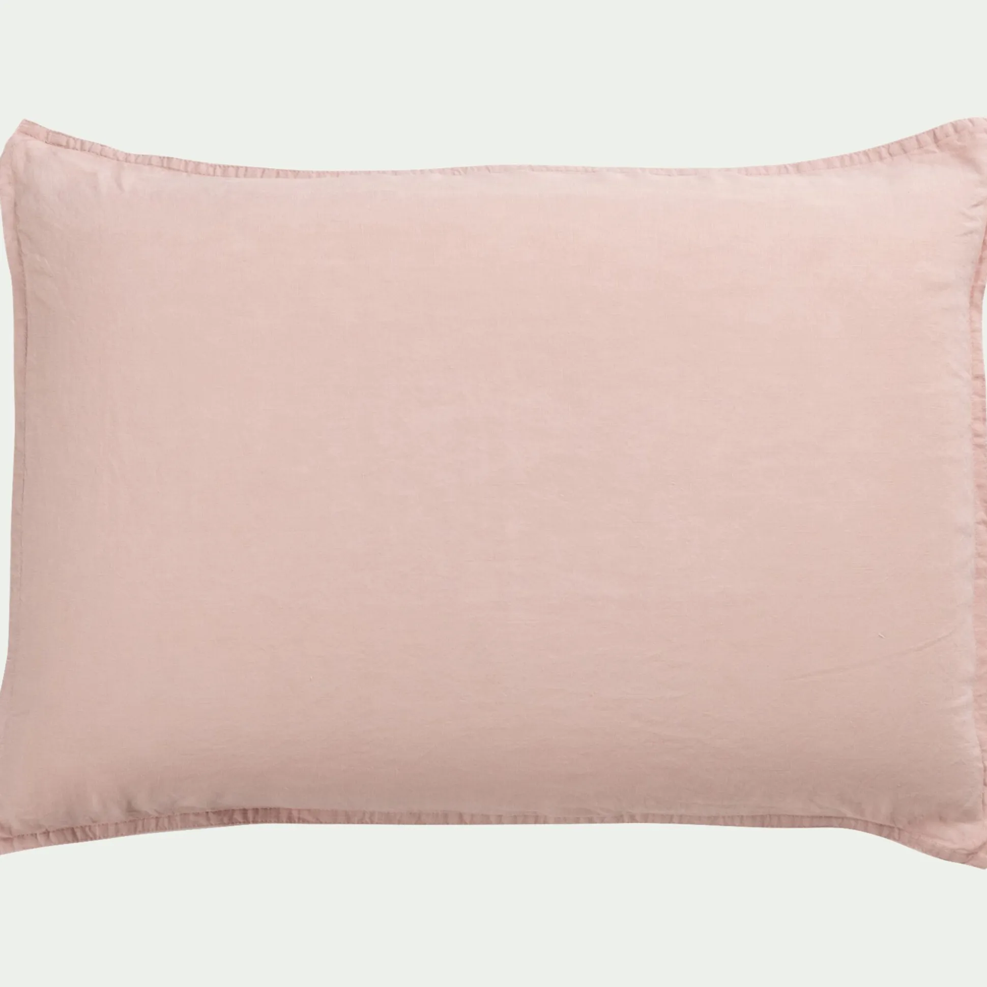 Lot de 2 taies d'oreiller en lin lavé - rose rosa 50x70cm
