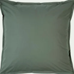 Lot de 2 taies d'oreiller en percale de coton - vert cèdre 65x65cm