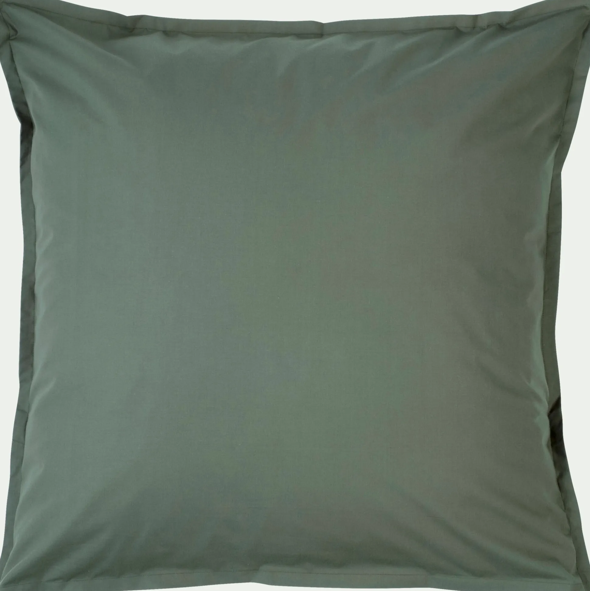 Lot de 2 taies d'oreiller en percale de coton - vert cèdre 65x65cm