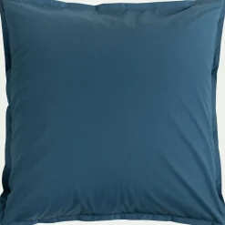 Lot de 2 taies d'oreiller en percale de coton - bleu figuerolles 65x65cm