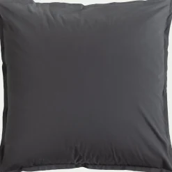 Lot de 2 taies d'oreiller en percale de coton - gris ardoise 65x65cm