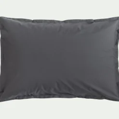 Lot de 2 taies d'oreiller en percale de coton - gris ardoise 50x70cm