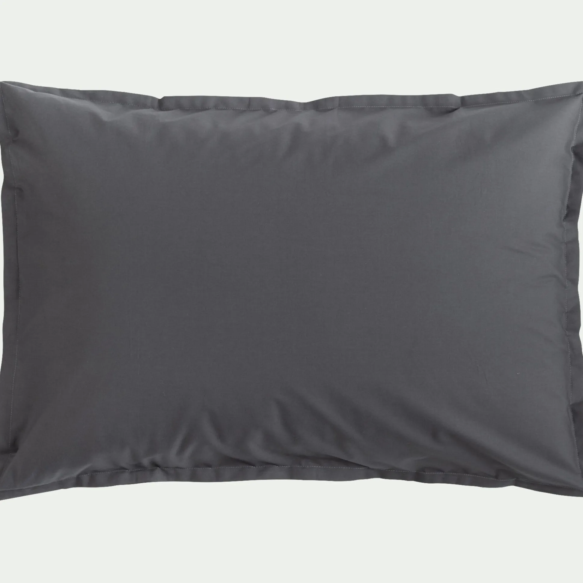 Lot de 2 taies d'oreiller en percale de coton - gris ardoise 50x70cm