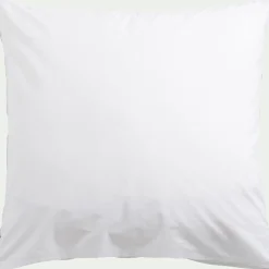Lot de 2 taies d'oreiller en percale de coton 65x65cm - blanc