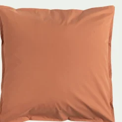 Lot de 2 taies d'oreiller en percale de coton - brun rustrel 65x65cm