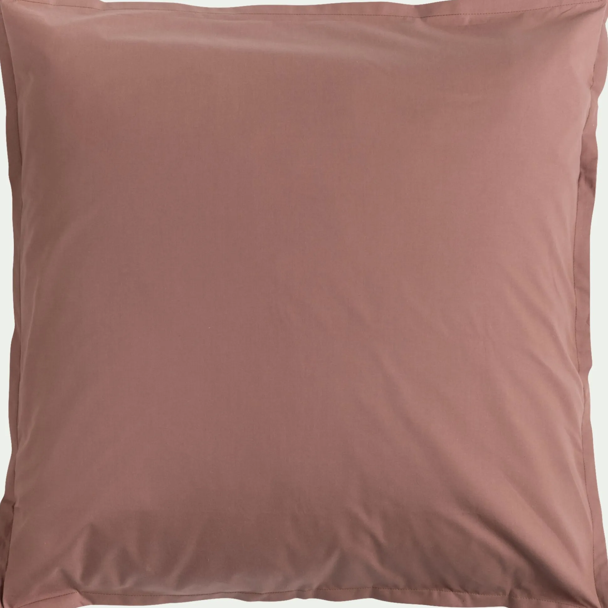 Lot de 2 taies d'oreiller en percale de coton - brun rhassoul 65x65cm