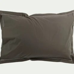 Lot de 2 taies d'oreiller en percale de coton 50x70cm - vert cèdre