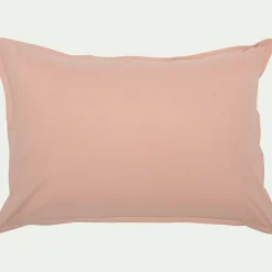 Lot de 2 taies d'oreiller en percale de coton - rose salina 50x70cm