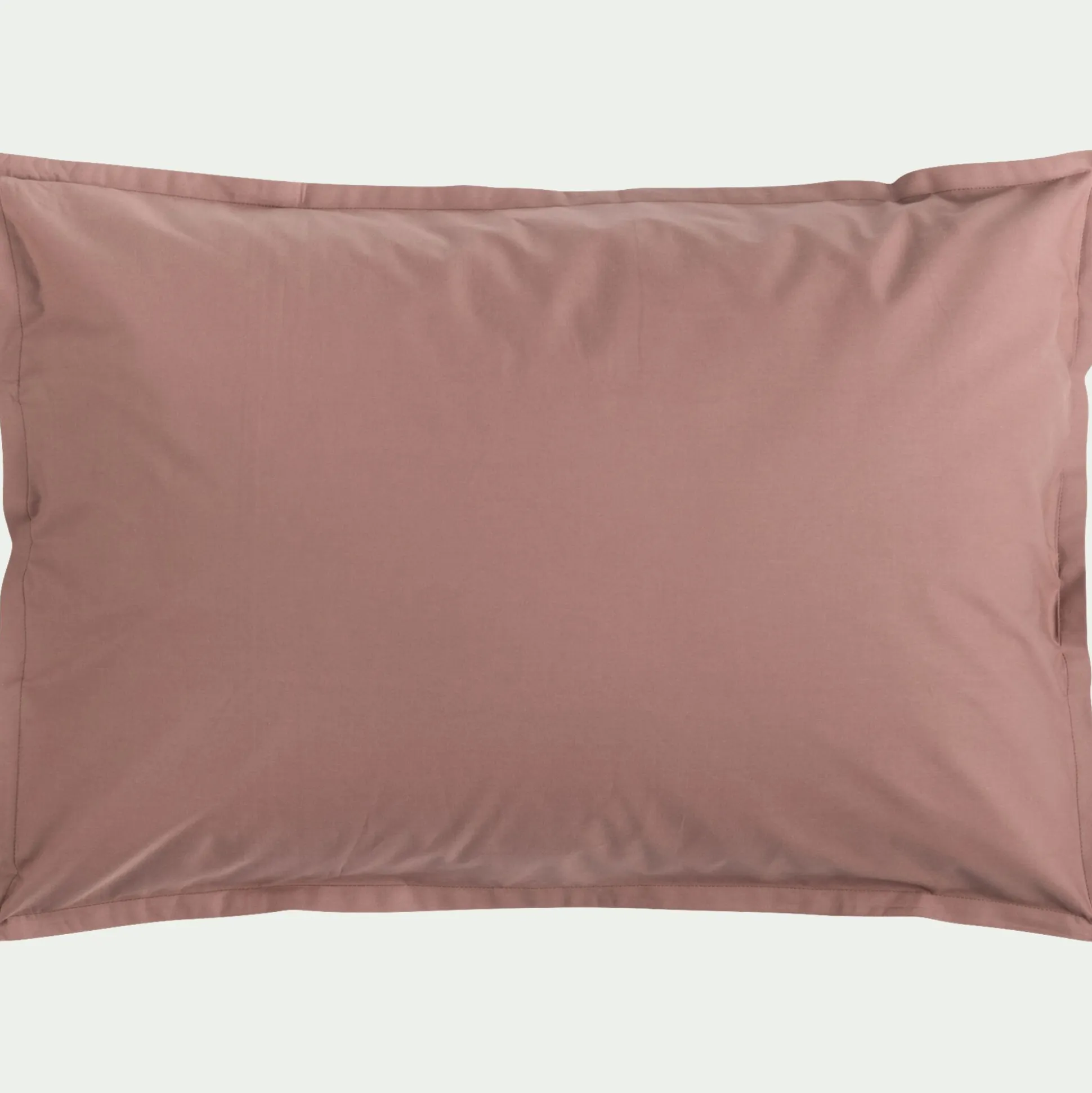 Lot de 2 taies d'oreiller en percale de coton - brun rhassoul 50x70cm