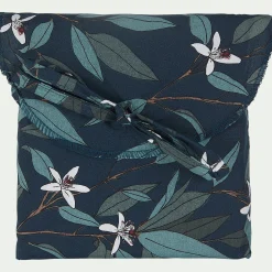 Lot de 2 taies d'oreiller fleurs d'oranger en percale de coton 63x63cm - bleu