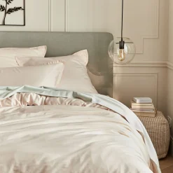Lot de 2 taies d'oreillers en satin lavé de 65x65cm - rose pétale