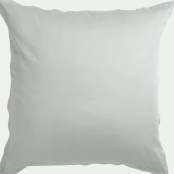 Lot de 2 taies d'oreillers en satin lavé de 65x65cm - vert opaline
