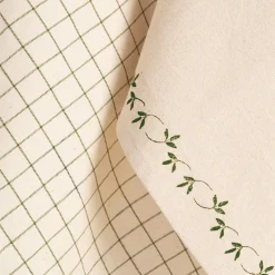 Lot de 2 torchons en coton à motifs 50x70cm - vert mousse