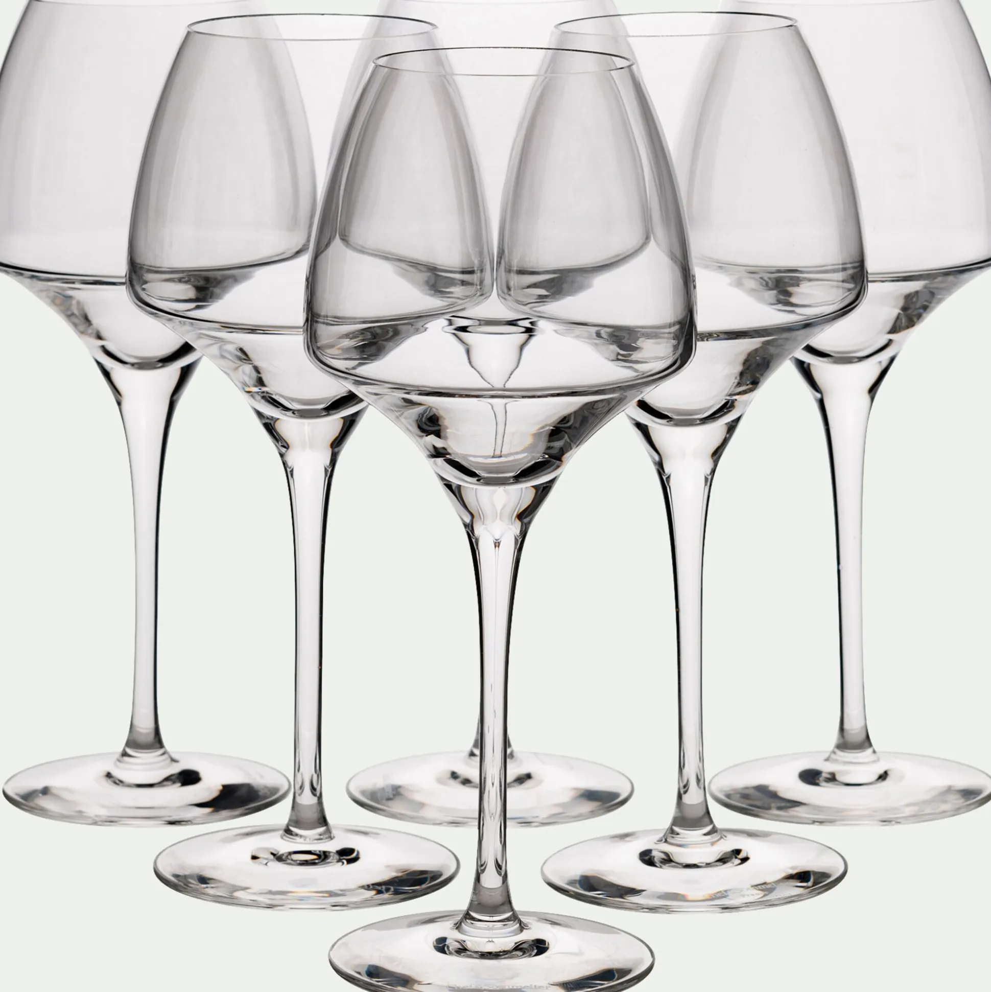 Lot de 6 verres à pied en cristallin 40cl - transparent