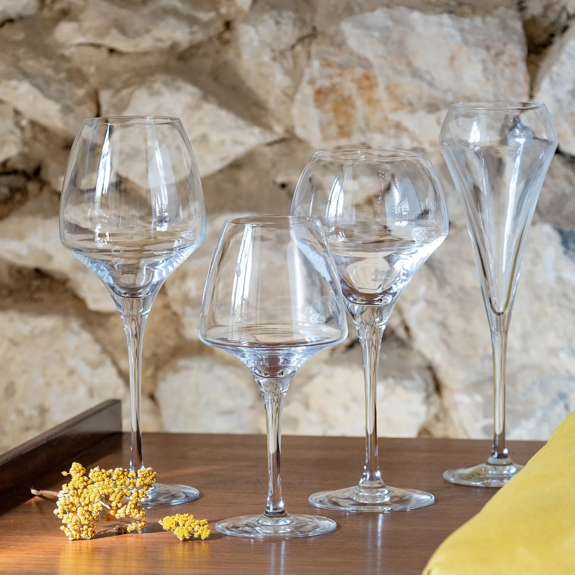 Lots de 6 verres à pied en cristallin 32cl - transparent