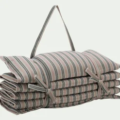 Matelas de plage transportable à rayures - vert