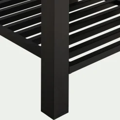 Meuble d'angle de cuisine extérieure en métal - noir