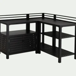 Meuble d'angle de cuisine extérieure en métal - noir