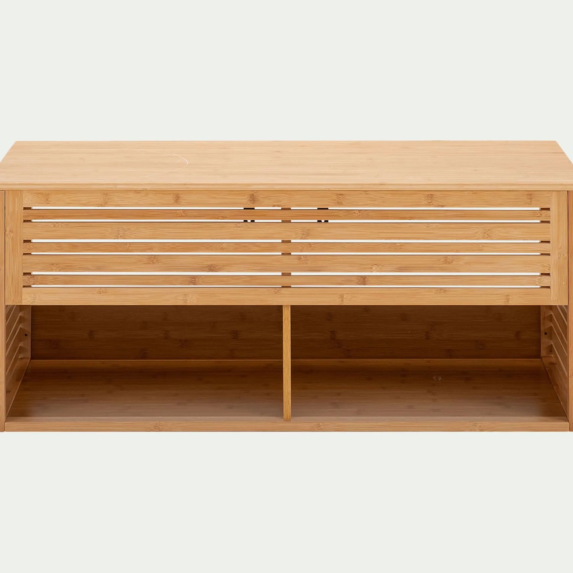 Meuble double sous vasque murale en bambou - L120cm