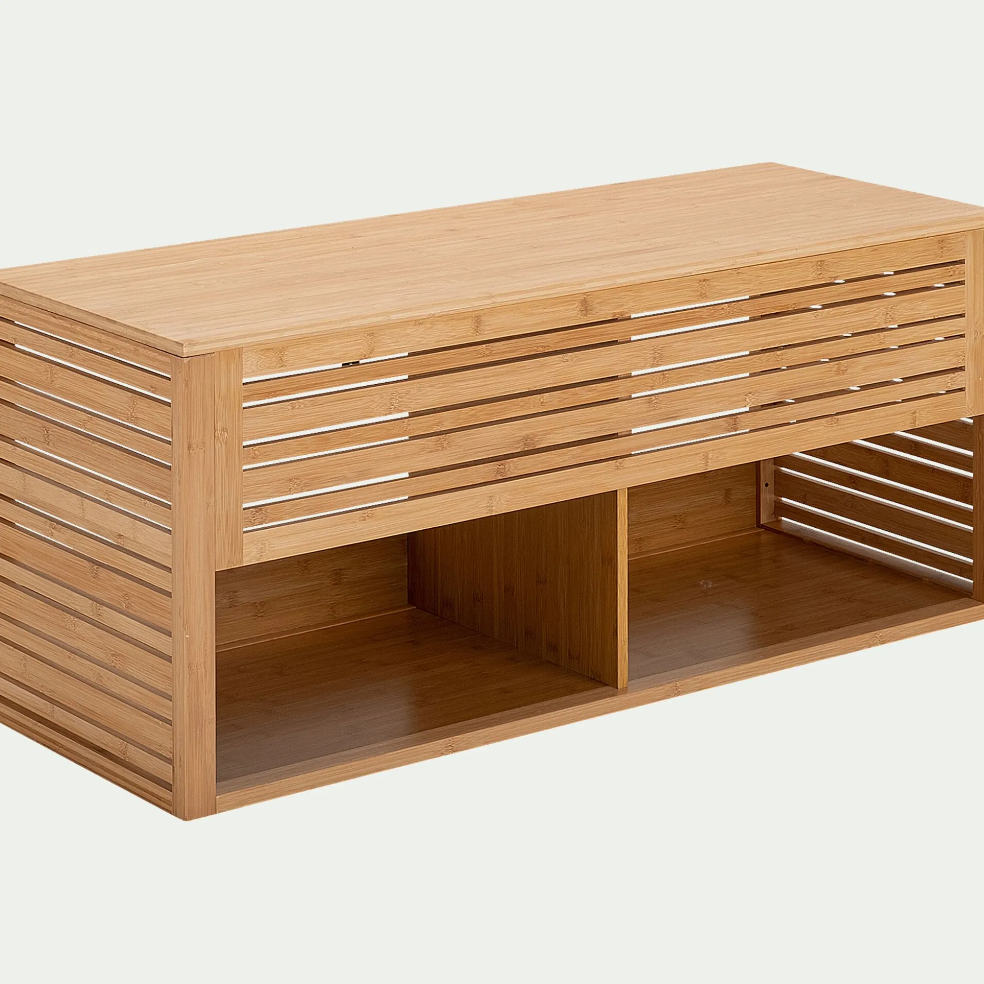 Meuble double sous vasque murale en bambou - L120cm