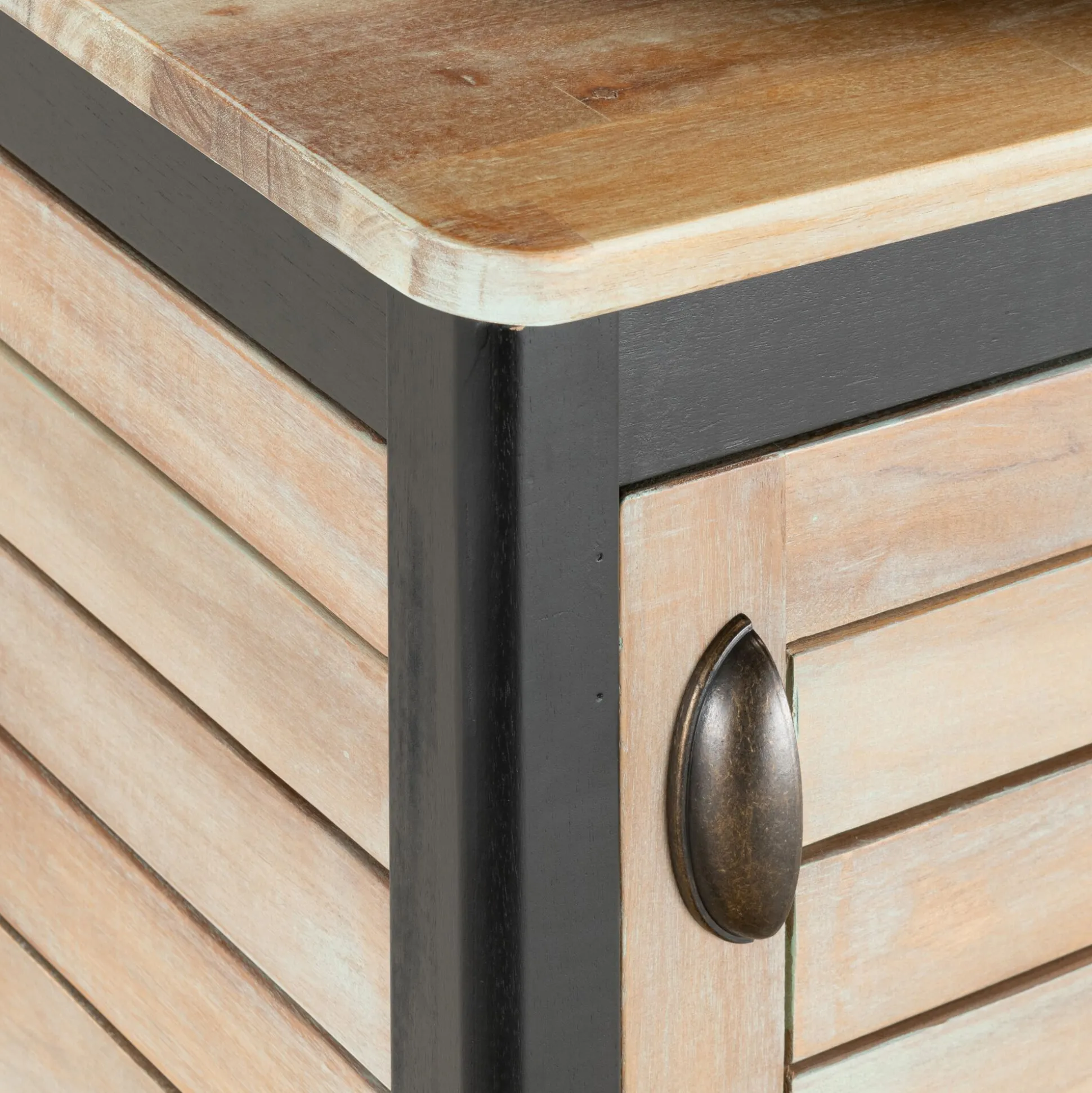 Meuble sous-vasque double 2 portes en acacia massif - L120cm
