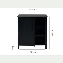 Meuble sous-vasque simple et 1 porte en bois de cèdre - L80cm