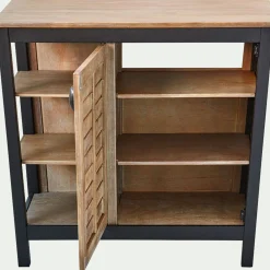 Meuble sous-vasque simple 1 porte en acacia massif - L90cm