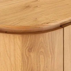 Meuble tv ovale en bois - bois clair L180xl45xH48cm