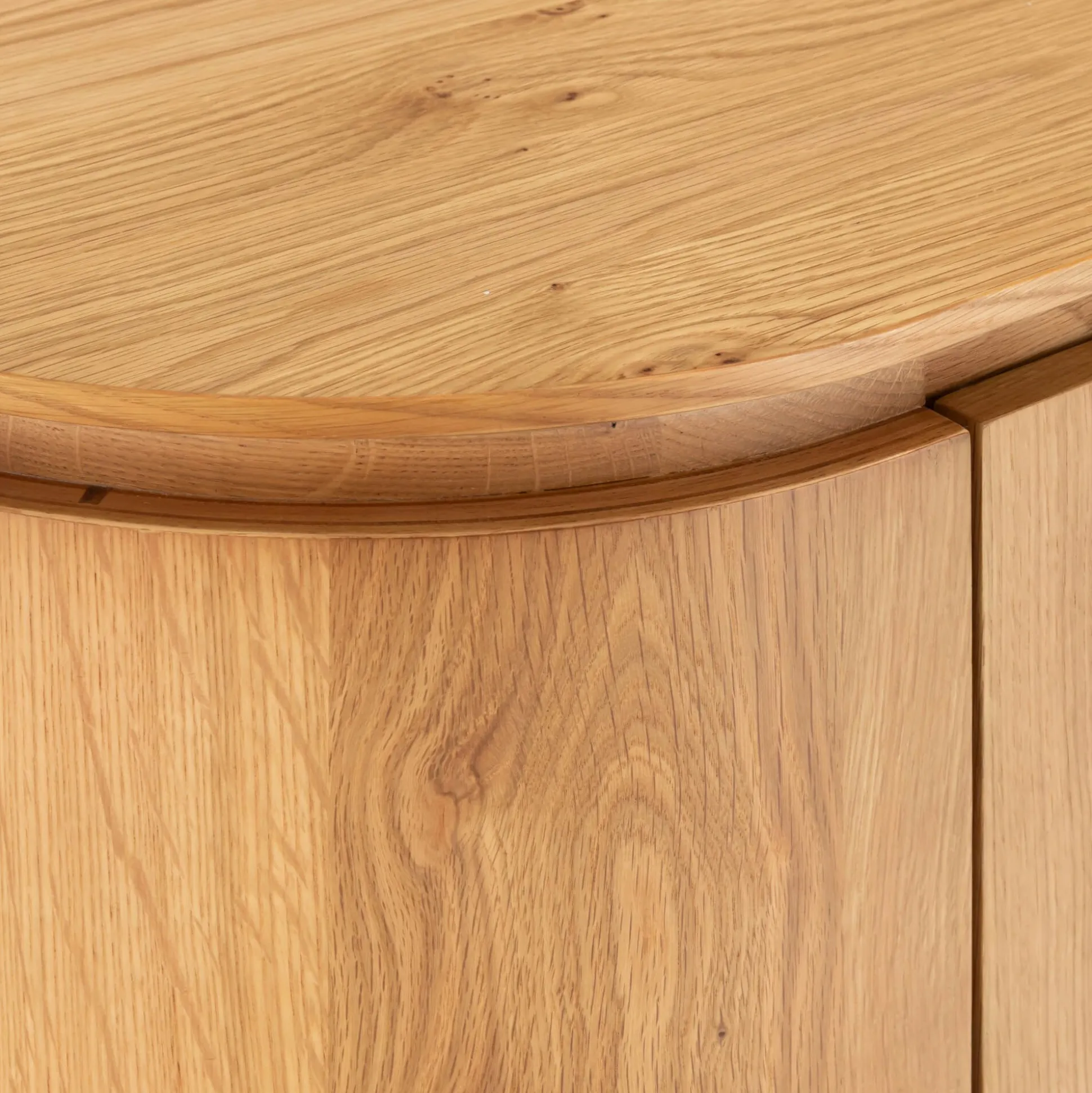 Meuble tv ovale en bois - bois clair L180xl45xH48cm
